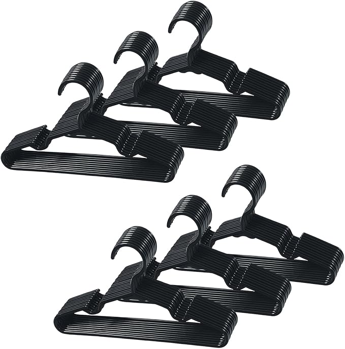 60 pcs Black Baby Nursery Closet Hangers,Non-Slip Laundry Infant Pant Hanger for Newborn Clothes,Ultra-Thin Child Coat Hanger for Girl Boy Toddler Kids by VIIBASE