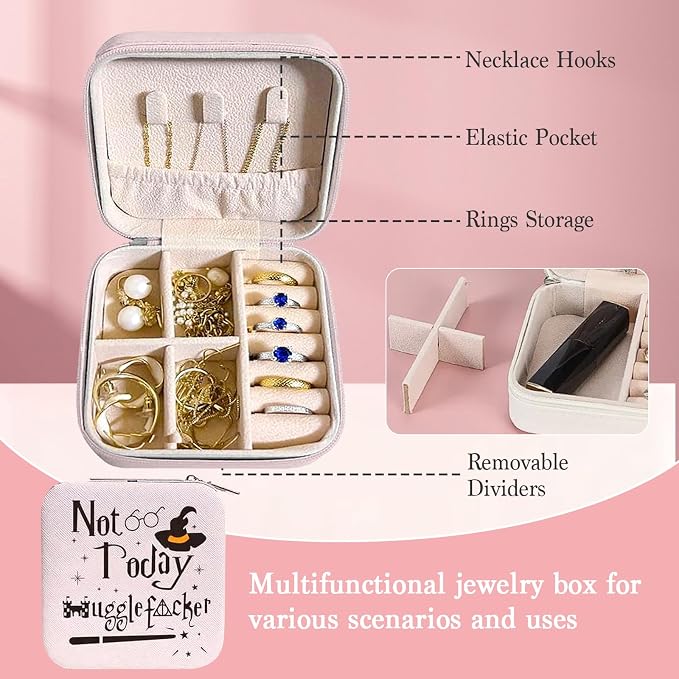 Funny Not Today Jewelry Organizer Case Small Portable Jewelry Organizer Box Christmas Birthday Gifs for Women Girls - Image 6