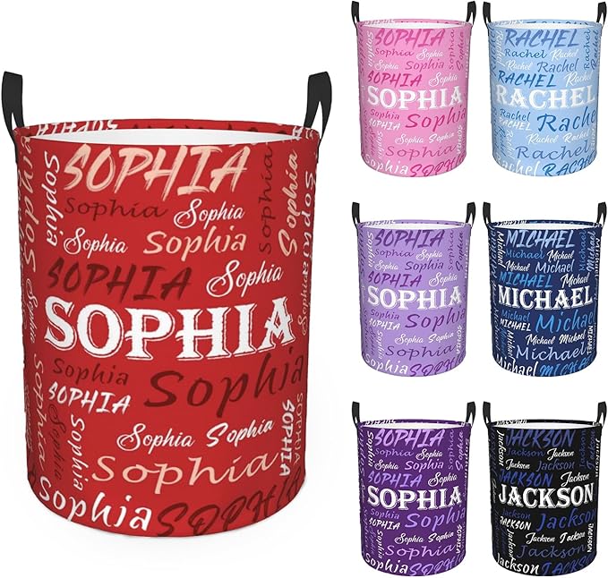 Custom Name Laundry Hamper, Personalized Laundry Basket with Name for Baby Boys Girls, Customized Collapsible Dirty Clothes Hamper Storage with Handles for Bedroom Bathroom Dorm Room Decor by Ownxhbc