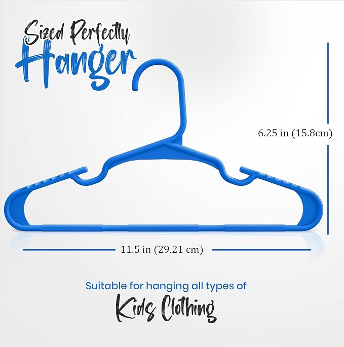 Utopia Home 60 Pack Kids Hangers - 11.5 Inch Plastic Baby Hangers for Closet - Childrens Hanger for Clothes & Infant Hanger for Closet - (Blue) - Image 3