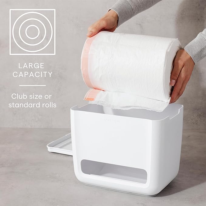 YouCopia SinkSuite Trash Bag Dispenser, Standing Garbage Bag Organizer with Removable Lid and Cradle for Storage, Speckled White - Image 2