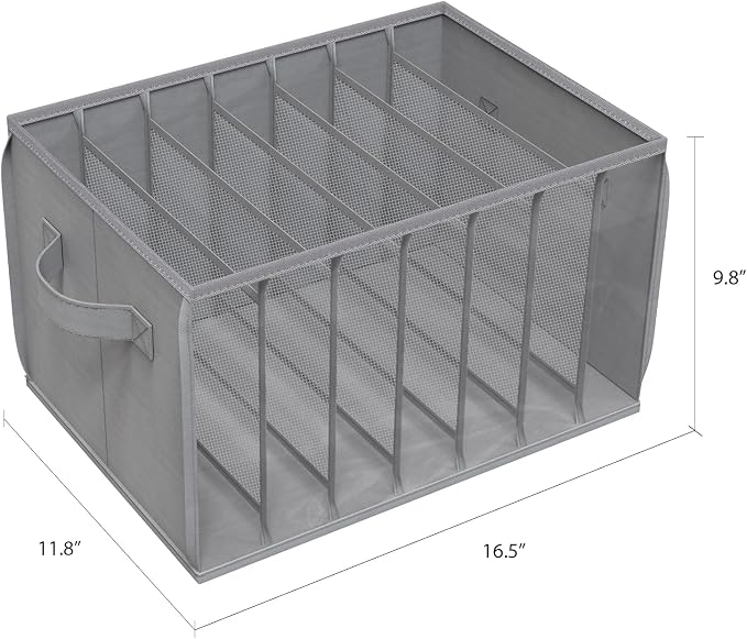 Zilink Upgraded Wardrobe Clothes Organizer with Support Board Clear Pants Organizer Bins for Closet with 7 Grids Divider Sweater Organizer for Closet for Jean Pant Sweater Legging T-Shirt, 3 Pack - Image 5
