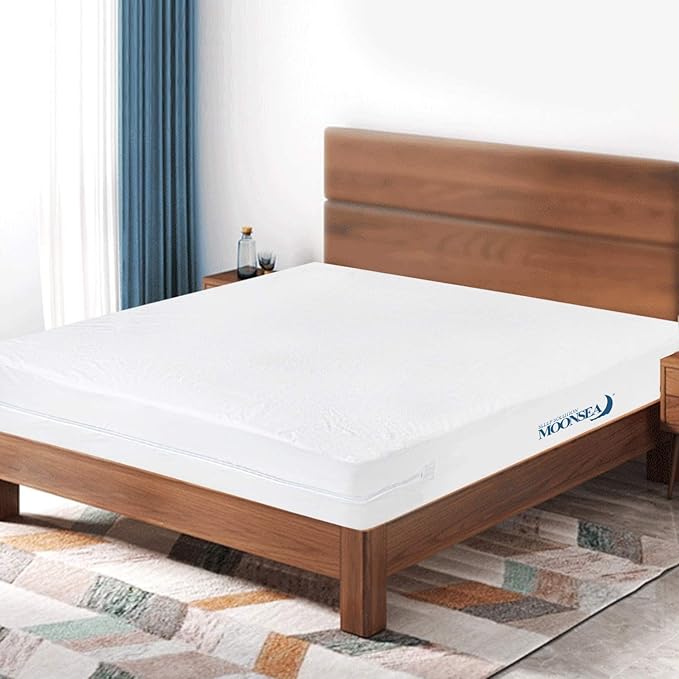 Moonsea King Mattress Protector Zippered,Ultra Soft Terry Surface Mattress Encasement, 6-Side Waterproof Mattress Cover for Kids, Well Zipper, Noiseless, for King Mattress 76*80(10/11/12/13/14 Inch)