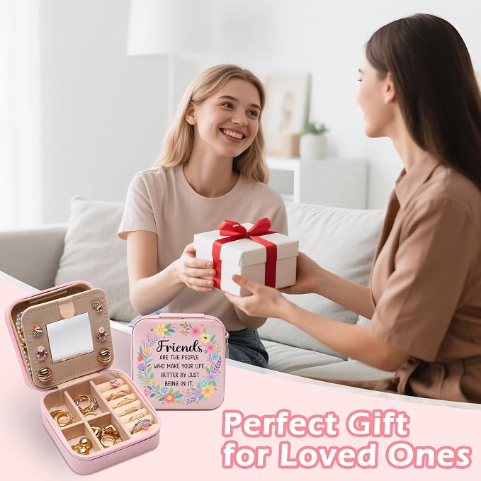 GAOLZIUY Friendship Gifts for Women Jewelry Box, Friends Make Life Better Jewelry Case, Best Friends Gift for Birthday, Valentines Day for Bestie, BFF, Her - Image 7