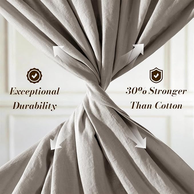 SONORO KATE 100% French Pure Linen Sheets, Breathable and Durable Linen King Size Sheets, Anti-Tear Linen Bed Sheets, Machine Washable, 16 Inch Deep Pocket - 4 Piece (Mauve Brown, King)