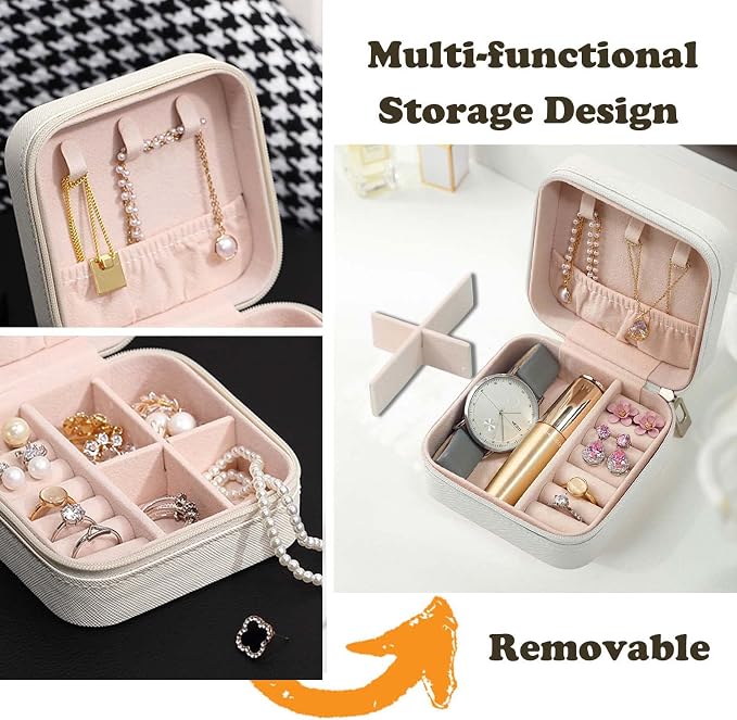 Travel Jewelry Case Bridesmaid Gifts Box,12 Pack Small Jewelry Box Mini Jewelry Organizer,PU Leather Portable Earring Storage Box for Women Girls Bridesmaid Proposal Gifts - Image 2