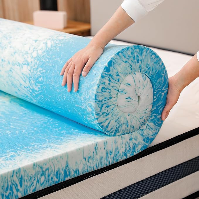 2 Inch Gel Memory Foam Mattress Topper, Full Size Cooling Bed Topper for Back Pain & Pressure Relief