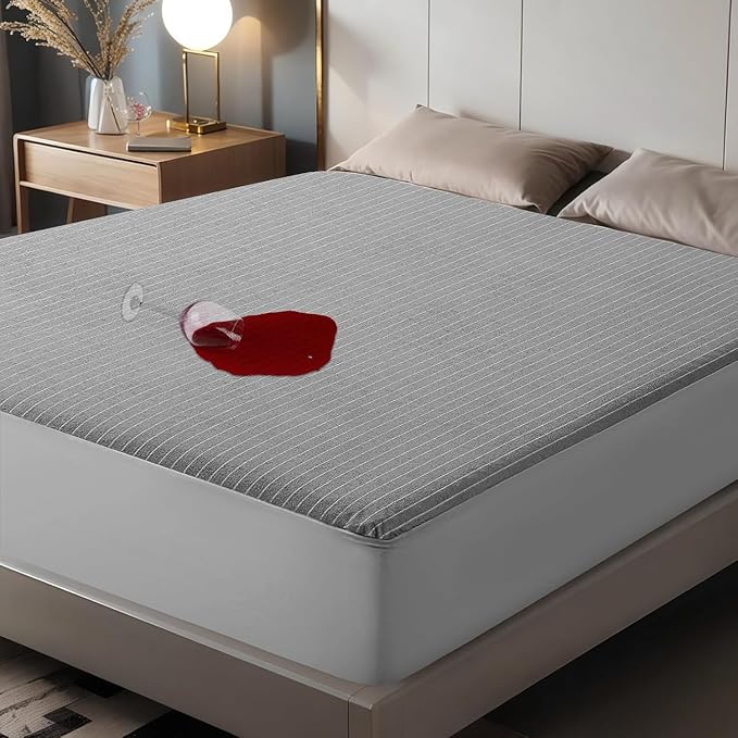 TASTELIFE Waterproof Mattress Protector Twin XL Size, Premium Breathable Bed Cover with Deep Pocket 6"-18", Noiseless Machine Washable & Vinyle-Free for Home & Hotel (Gray)