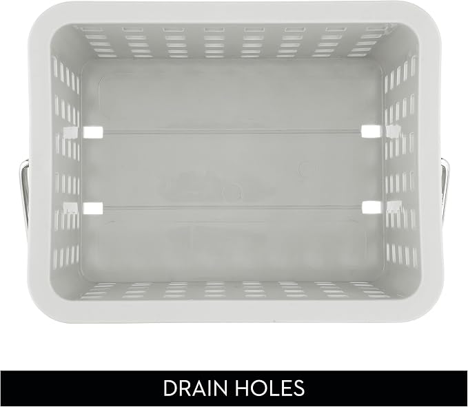 iDesign Shower Caddy Basket with Handle for Bathroom or College Dorm, Light Gray, Made in USA - Image 8