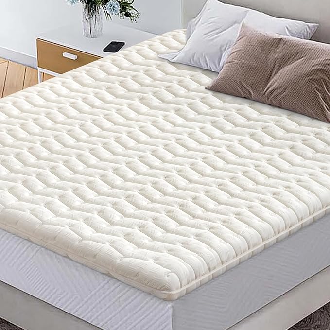 Premium High-Density Foam Mattress Topper King Size (78"x80") White, Thick & Firm Support, Breathable & Hypoallergenic for Back Pain Relief & Pressure Relief, Bed Topper