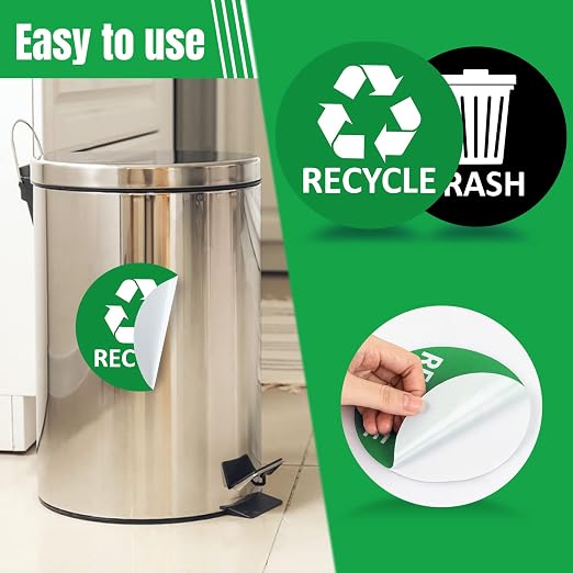 Sukh 3 pcs Recycle Stickers and 3 pcs Trash Stickers for Trash Can Sign Garbage Recycling Sticker Vinyl Perfect for Kitchen Necessity Home Essentials,Home, Work,Commercial Event,Apartment,Hotel - Image 3
