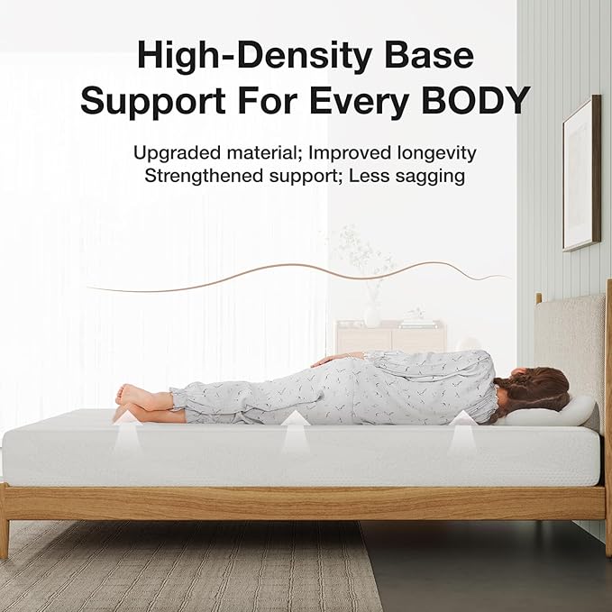 Novilla Twin Bed Mattress, 8 Inch Twin Size Mattress with Gel Memory Foam for Cooling Night Sleep, Pressure Relief & Comfort Sleep, CertiPUR-US Certified, White