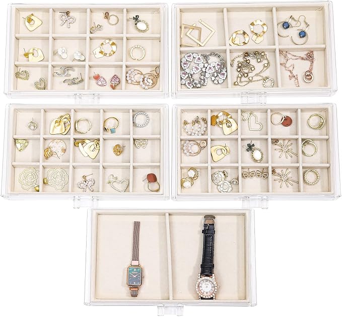 Cq acrylic Jewelry Organizer With 5 Drawers - Image 3