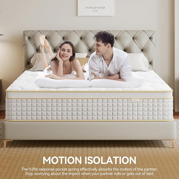 Hybrid Mattress in a Box, Twin, Medium Firm, Memory Foam and Pocket Springs, Euro Top, Black, Motion Isolation, CertiPUR-US (10 inch, Twin)