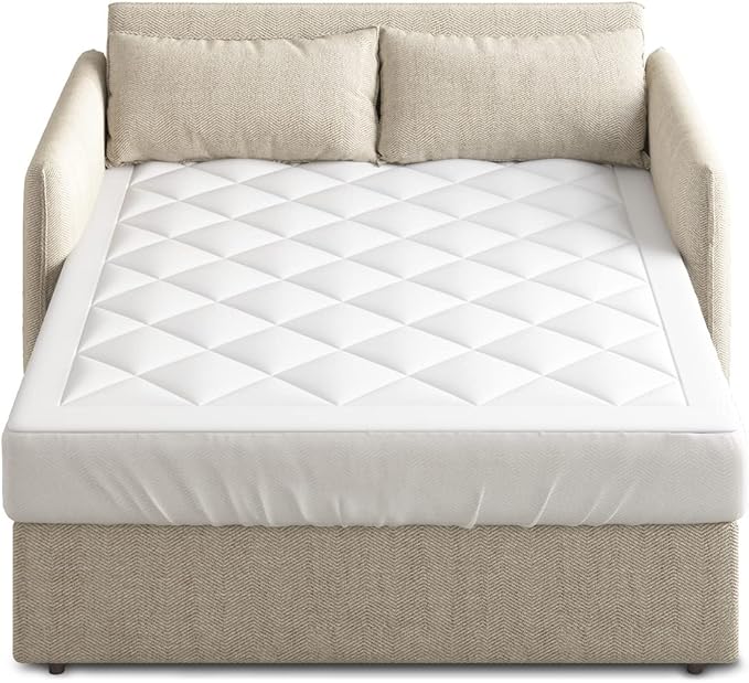 Sleep Philosophy Waterproof Sofa Bed Mattress Protector, Holden Sofa Bed Full Mattress Pad, 3M Scotchgard, Microfiber Mattress Topper Fitted Elastic Pocket Fits Up to 8 Inch, Full 54x72, White