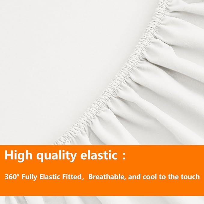 TAIMIT Ivory King Comforter Set - 7 Pieces, Bed in a Bag Bedding Sets with All Season Soft Quilted Warm Fluffy Comforter,Flat Sheet,Fitted Sheet,2 Pillow Shams,2 Pillowcases