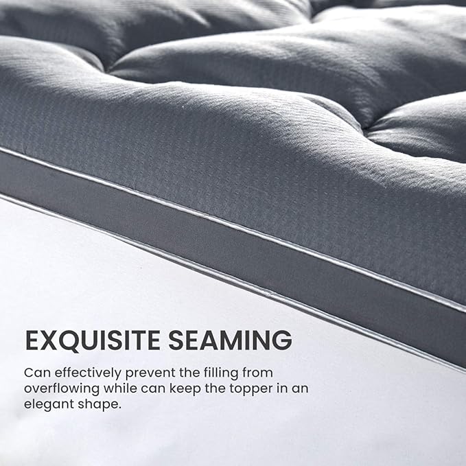 SLEEP ZONE Queen Mattress Topper Cooling Mattress Pad Cover Fluffy Down Alternative Bed Topper 8-21 Inch Deep Pocket, Queen