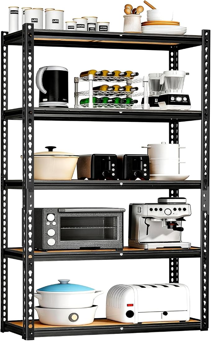 LEVELEVE 5-Tier Storage Shelving Unit, Metal, for Kitchen, Garage, Laundry Room, Adjustable, 35" L x 16" W x 73" H, Rectangular by Enjoyyourlife