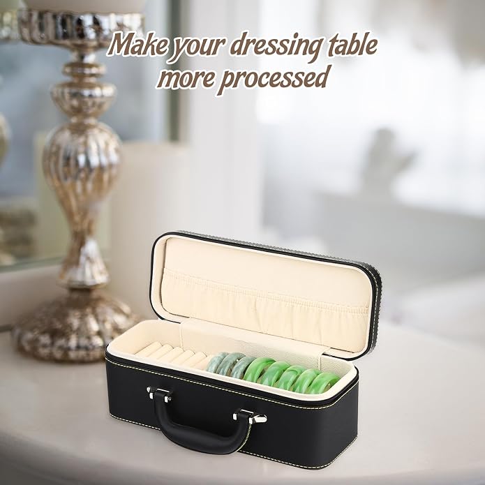 Yiju 15 Slots Bangle Box, Jade Bracelets Display Case Storage Case Jewelry Organizer PU Leather Bracelet Case for Retail Stores Dresser Engagement - Image 4