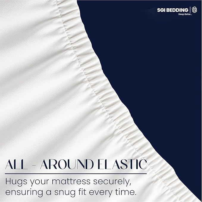 SGI bedding Waterproof Split Top King 78x80 Mattress Protector Pad Cover– 28" Top, 18" Deep Pocket Fitted Style, Soft Noiseless & Breathable Bed Cover for Adjustable Head Beds Navy Blue