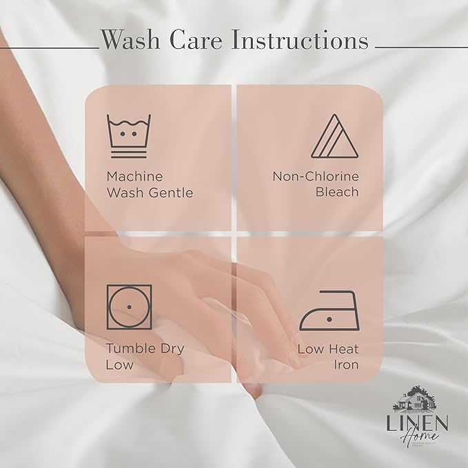 Linen Home 100% Cotton Percale Sheets King Size, Deep Pocket, 4-Piece Set - Crisp, Cool & Breathable, Long-Staple Combed Cotton Bedding, Hotel Quality, Made in Green, Tera Clay