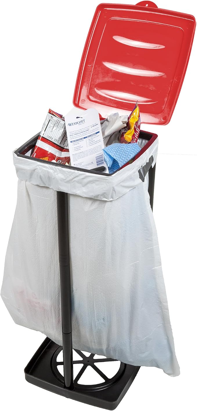 Portable Trash Bag Holder – Collapsible 13-Gallon Garbage Bin for Indoor/Outdoor Use, Camping, Recycling, and Parties – Durable Plastic Trash Can by Wakeman Outdoors (Red) - Image 5