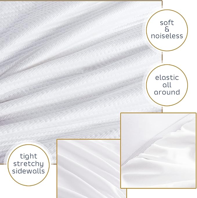 Nestl Full Size Mattress Protector, Cooling Waterproof Mattress Protector Full, Washable Mattress Cover, Waterproof Mattress Pad, Fitted Full Mattress Protector Waterproof 21" Deep Pocket