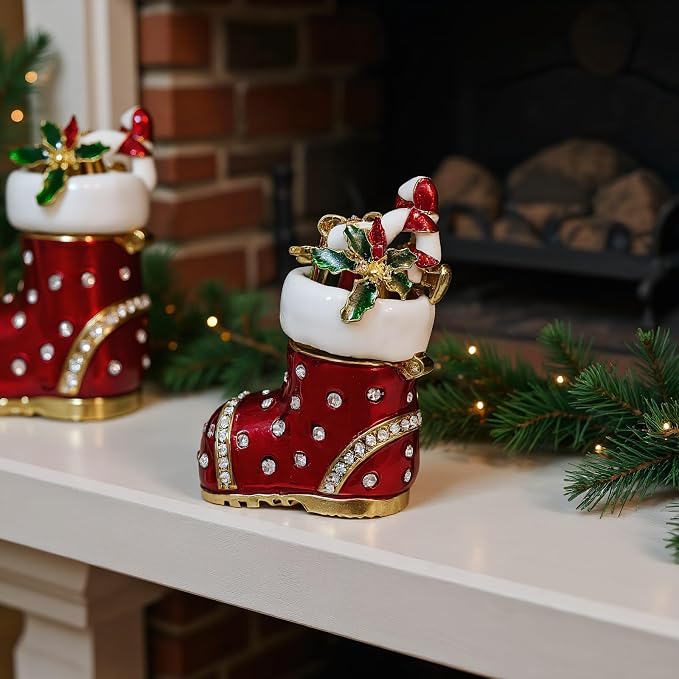 Christmas Jewelry Box with Rhinestone Decoration(Boot) - Image 7
