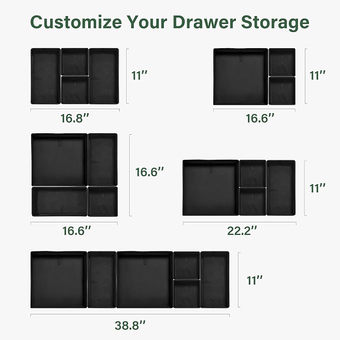 Kootek 16 Pack Drawer Organizer Clothes, Dresser Drawer Organizers for Clothing Fabric Foldable Closet Organizers and Storage Bins for Baby Clothes, Nursery, Underwear, Bras, Socks - Image 7