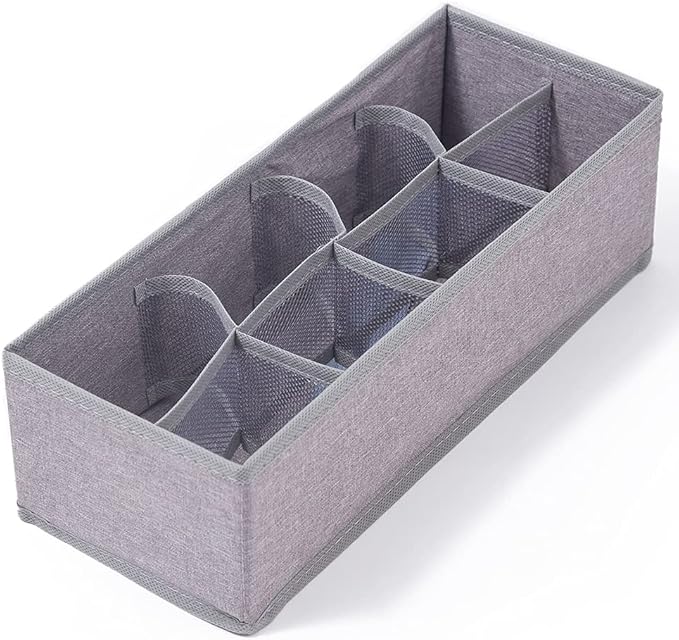 Qozary 3 Pack Sock Underwear Drawer Organizer Dividers, Collapsible Cabinet Closet Storage Boxes for Clothes, Socks, Lingerie, Underwear, Tie, Belt, Baby, Bedroom - Image 7