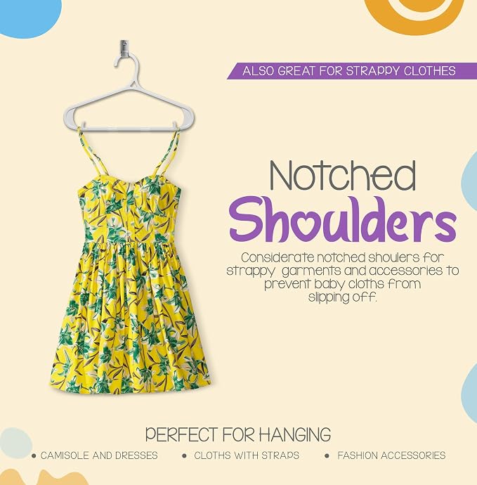 Utopia Home Kids Hangers 60 Pack - 11 Inch Plastic Baby Hangers for Closet - Childrens Hanger for Clothes & Infant Hanger for Closet - Non-Slip Shoulder Grooves, Strap Hooks & Pants Bar (Grey) - Image 5