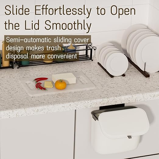 1.9 Gallon Kitchen Compost Bin Hanging Small Trash Can with Lid Under Sink Dual Installation & Triple-Seal Technology, Odorless Kitchen/Bathroom/Office Trash Can for Home, RV - Image 4