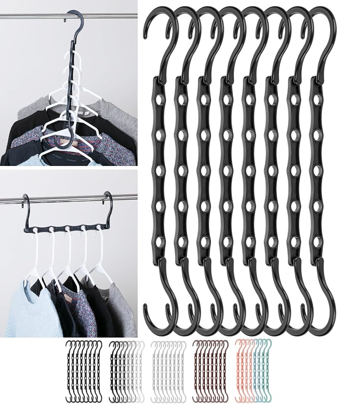 Mr. Pen- Space Saving Hangers, Black, 8 Pack, Clothes Organizers, Shirt Hangers, Magic Closet Space Savers by MrPen