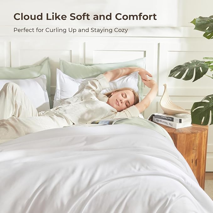 Litanika California King Comforter Set White - 3 Pieces Cal King Lightweight Soft Plain Bed Comforter, Oversized Down Alternative Bedding Set - Machine Washable (104x96In, 2 Pillowcases)