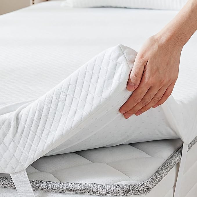 OLIXIS 3 Inch Mattress Topper, Twin Gel Memory Foam Mattress Topper with Removable & Washable Cover, Ventilated Bed Pad for Back Pain Relief