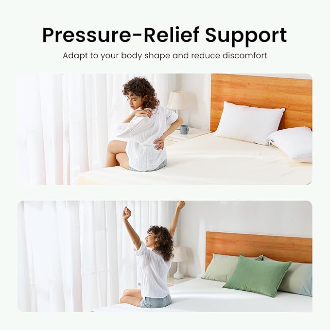 Marsail Twin Size Memory Foam Mattress Topper, 2 Inch Cooling Gel Infused with Soft Cover, CertiPUR-US and Oeko-TEX Certified, Sofa, RV, Camping