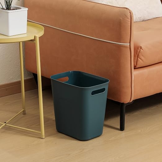 UUJOLY Plastic Small Trash Can Wastebasket, Garbage Container Basket for Bathrooms, Laundry Room, Kitchens, Offices, Kids Rooms, Dorms, 3.5 Gallon, Bluish Green, 3 Pack - Image 4