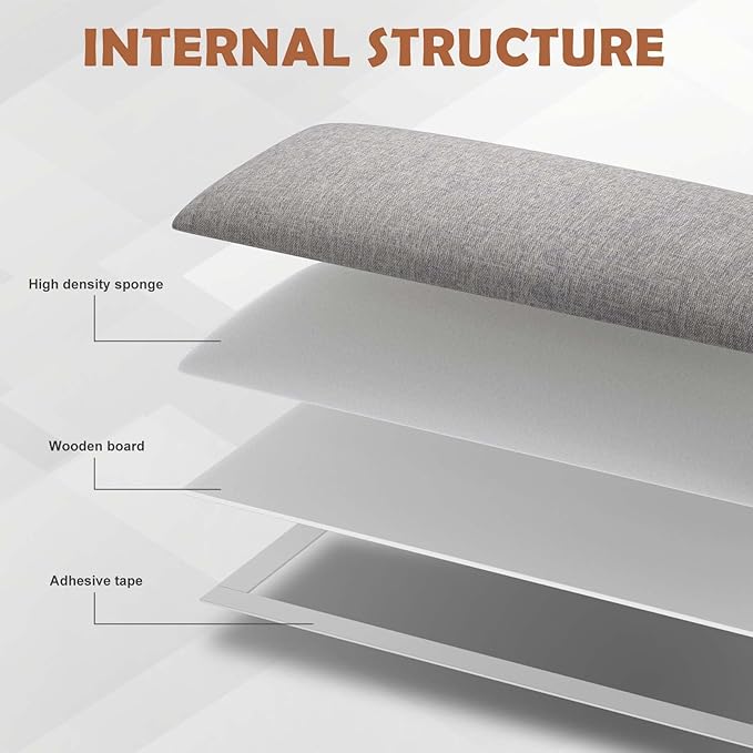 IFNOW Upholstered Wall Mounted Headboard, 3D Soundproof Wall Panels Peel and Stick for King Size, Reusable and Removable Tufted Bed Headboard in Medium Grey (12 Panels, 10" x 24")