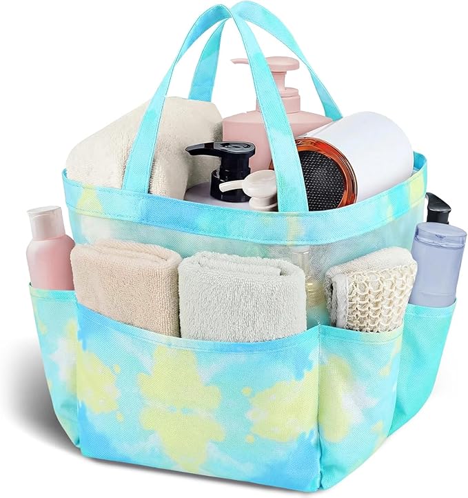 Attmu Mesh Shower Caddy Portable, Quick Dry Hanging Shower Tote Bag for College Dorm Room Essentials, Large Capacity Caddy Dorm for Bathroom Gym Swimming by Attmu
