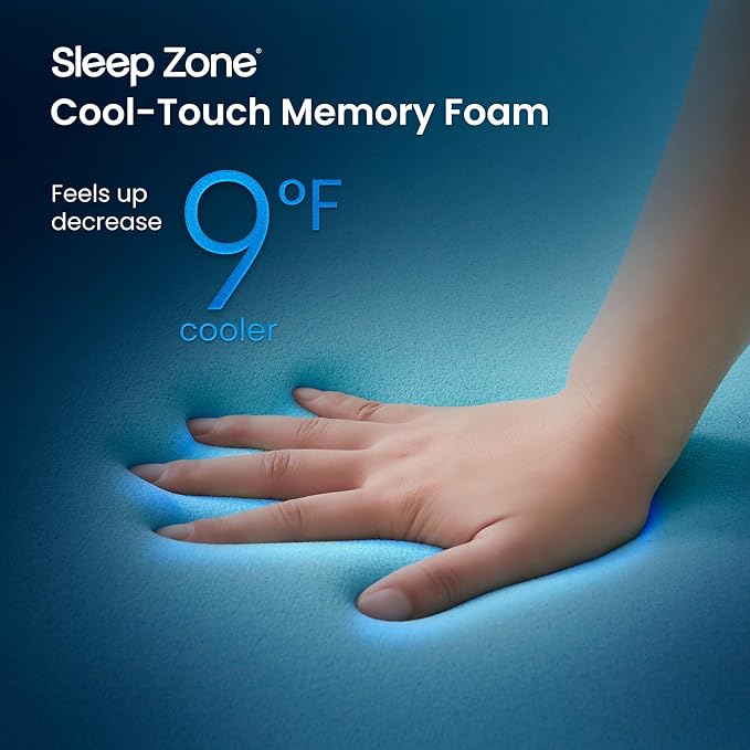 SLEEP ZONE Dual Layer 3 Inch Memory Foam Thick Mattress Topper, 2 inch Cooling Gel Memory Foam Plus 1 inch Waterproof Pillowtop Mattress Pad Cover, Comfort Support (Twin)