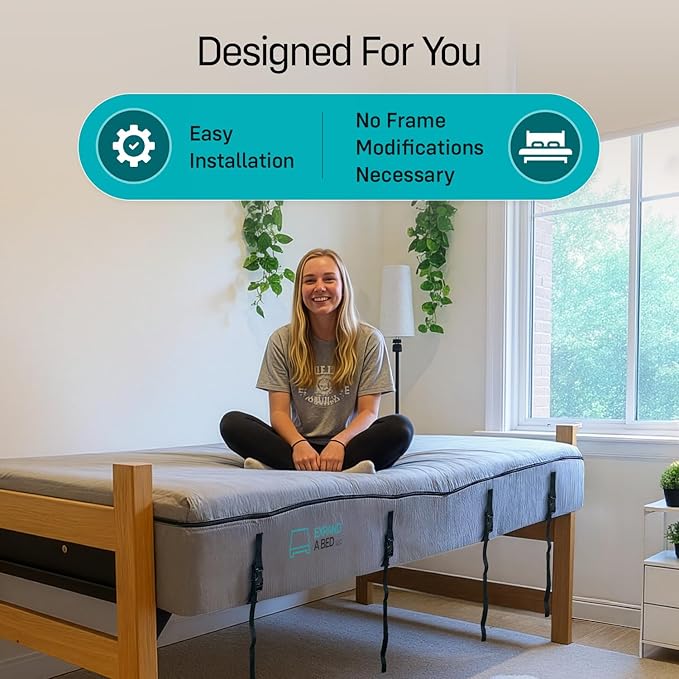 3 Inch Twin XL Mattress Topper by Expand a Bed - Lumbar Support for Back Comfort & Better Sleep - Expands 8 Inches in Width, Breathable, Medium-Firm Cooling Gel Memory Foam Topper with Washable Cover