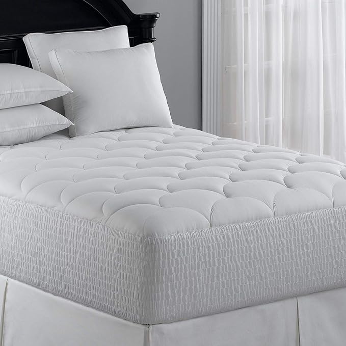 Marriott Mattress Topper - Plush, Quilted Mattress Pad with Hypoallergenic Fill - Fits Mattresses Up to 15" - Twin