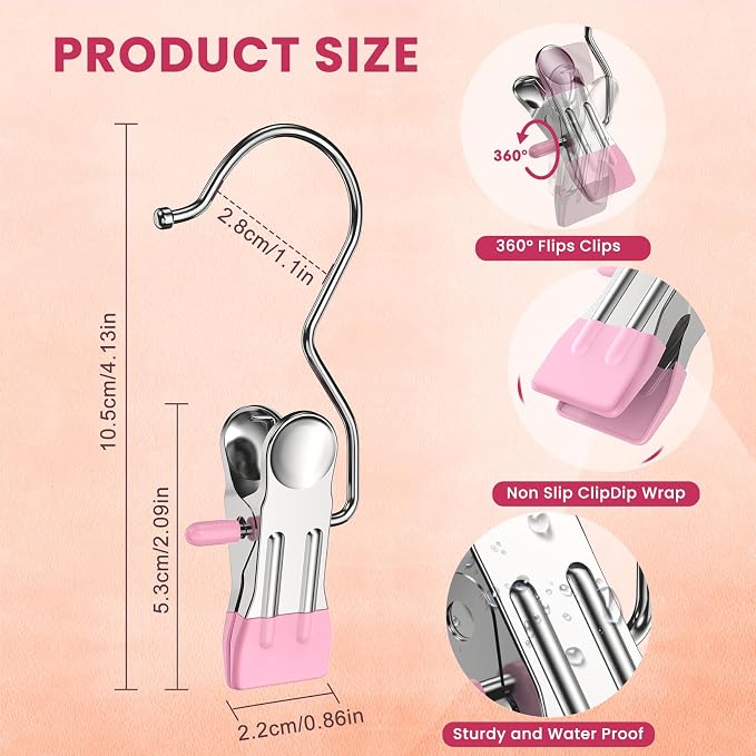 50 Pack Pants Hangers with Clip,Legging Organizer for Closet Hanging, Space Saving Yoga Pants Hangers Clip Hanger Wardrobe Organization,Closet Organizers and Storage for Jeans,Shorts,Skirts,Hats-Pink - Image 7