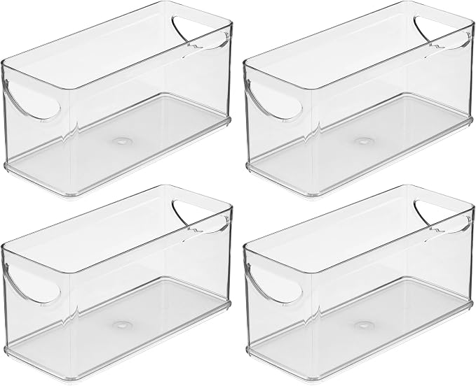 iDesign Narrow Pantry Bin with Handles for Kitchen Cabinets or Fridge, Set of 4, Clear, Made in USA - Image 9