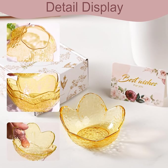 Yellow Flower Ring Dish Jewelry Dish Glass Jewelry Tray Small Trinket Tray Ring Holder Dish Cute Room Decor Aesthetic Bathroom Decor House Warming Engagement Birthday Gifts for Women Stocking Stuffers - Image 4