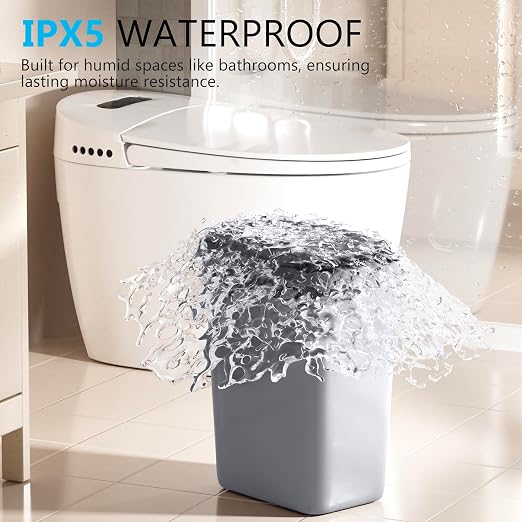 jinligogo 3Pack Bathroom Small Trash Can with Lid, 2.6 Gallon Touchless Automatic Garbage Can Slim Waterproof Motion Sensor Smart Trash Bin for Bedroom, Office, Living Room White/Black/Grey - Image 5