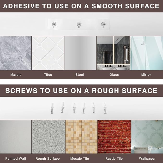 Bakzon Acrylic Wall Mount Organizer, Self Adhesive Shelves, No Drilling Hang Walls, for Bathroom, Kitchen, Living Room - Dark Brown - Image 9