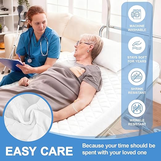 Lounsweer 2 Pack Waterproof Hospital Mattress Cover, 80x36x12in White Fitted Bed Sheet Protectors, Incontinence Protection Leakproof Breathable for Elderly, Adults Home Hospital Beds