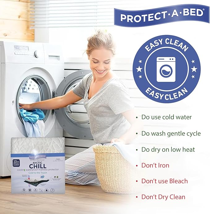 Arctic Chill Mattress Protector, Protect-A-Bed, Waterproof, 5-Sided, Queen