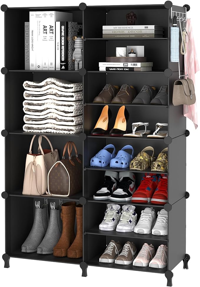 AWTATOS Closet Organizer, 8 Cube Closet Organizers and Storage, Closet Storage Shelves, Clothes Storage Organizers for Closet Bedroom Living Room Office Black - Image 5